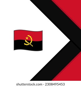 Plantilla de diseño de fondo de resumen de la bandera de Angola. Banner en medios sociales del Día de la Independencia de Angola. Caricatura de Angola