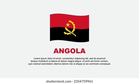 Plantilla de diseño de fondo de resumen de la bandera de Angola. Banner del Día de la Independencia de Angola, Ilustración de vectores de medios sociales. Antecedentes de Angola