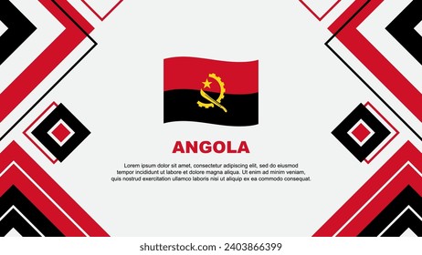 Plantilla de diseño de fondo de resumen de la bandera de Angola. Ilustración del vector de papel tapiz del Día de la Independencia de Angola. Antecedentes de Angola