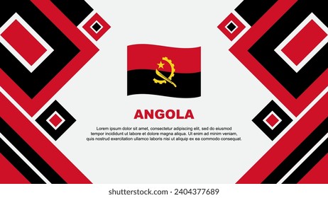 Plantilla de diseño de fondo de resumen de la bandera de Angola. Ilustración del vector de papel tapiz del Día de la Independencia de Angola. Caricatura de Angola