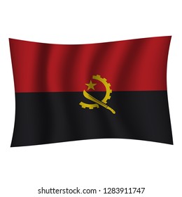 Angola flag background with cloth texture. Angola Flag vector illustration eps10. - Vector
