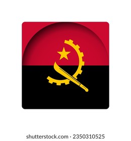 Angola flag - behind the cut circle paper hole with inner shadow.