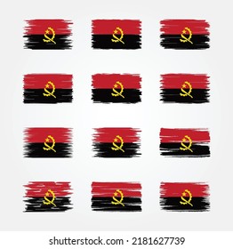 Angola Flag Brush Collection. National Flag