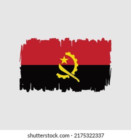 Angola Flag Brush. National Flag