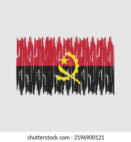 Angola Flag Brush. National Flag