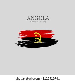 Angola Flag Brush Stroke - Vector watercolor painting
