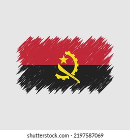 Angola Flag Brush Strokes. National Flag