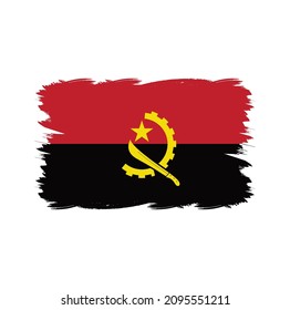 Angola Flag with Brush Style