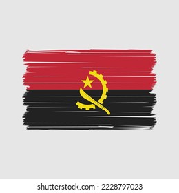 Angola Flag Brush Vector Illustration