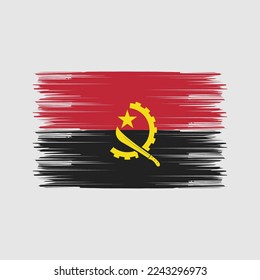 Angola Flag Pinselspitze Vektorgrafik