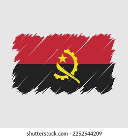 Ilustración del vector del pincel de bandera de Angola