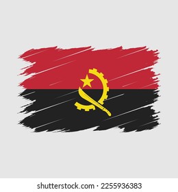 Angola Flag Brush Vector Illustration