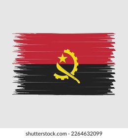 Angola Flag Brush Vector Illustration