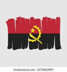 Angola Flag Brush Vector Illustration