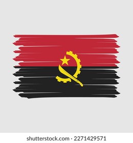 Ilustración del vector del pincel de bandera de Angola