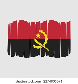 Angola Flag Brush Vector Illustration