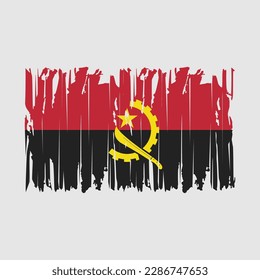 Ilustración del vector del pincel de bandera de Angola