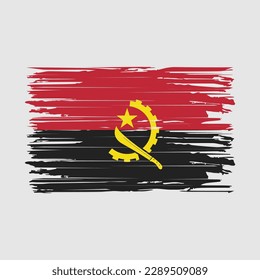 Angola Flag Brush Vector Illustration