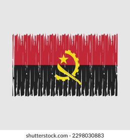 Ilustración del vector del pincel de bandera de Angola