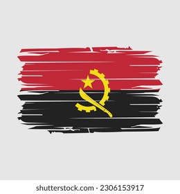Ilustración del vector del pincel de bandera de Angola