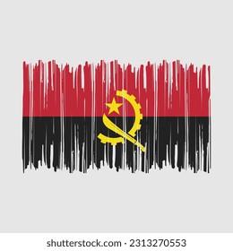 Angola Flag Brush Vector Illustration