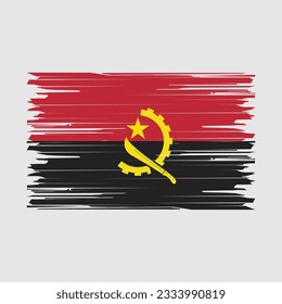 Angola Flag Pinselspitze Vektorgrafik