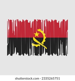 Ilustración del vector del pincel de bandera de Angola