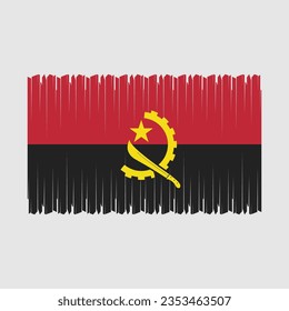 Angola Flag Brush Vector Illustration