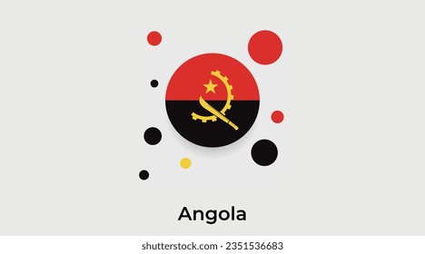 Angola Flag Blase Kreis um Form Symbol bunte Vektorgrafik