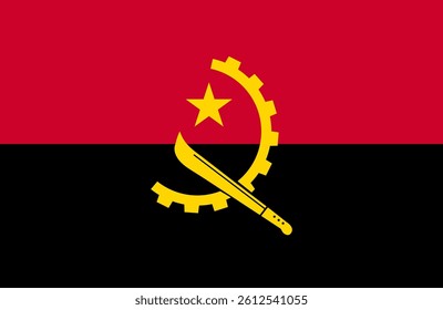 Angola flag design. Angola national flag Vector illustration. Angola official color flag design.