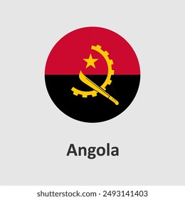 Angola flag design vector illustration on a white background for graphic and web design.