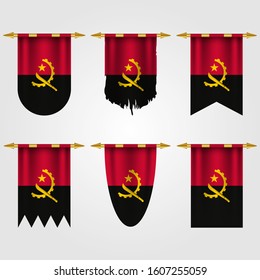 	
Angola Flag in Different Shapes