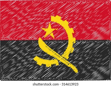 angola flag embroidered zigzag

