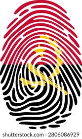 Angola Flag Fingerprint Identity Vector Angolan DNA Heritage Graphic