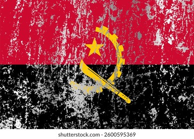 Angola flag with grunge effect.