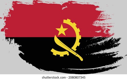 Angola flag in grunge style