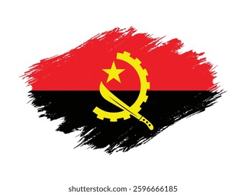 
angola flag grunge. vector design
