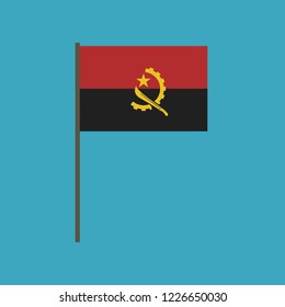 Angola flag icon in flat design. Independence day or National day holiday concept.