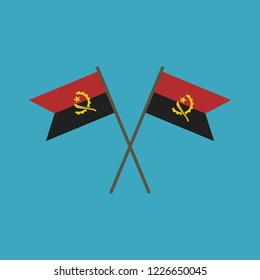 Angola flag icon in flat design. Independence day or National day holiday concept.