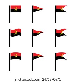angola flag icon with pole symbol vector illustration