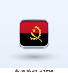 Angola flag icon square form on gray background. Vector illustration.