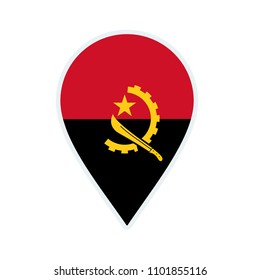 Angola flag icon. Travel icon. Travel destination of Angola. Angola badge. Flag badge.