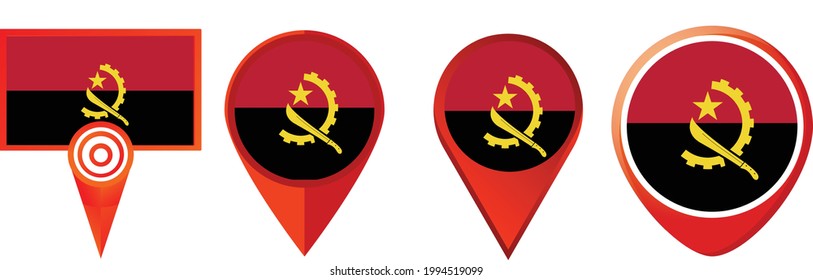 Angola flag icon . web icon set . icons collection. Simple vector illustration.