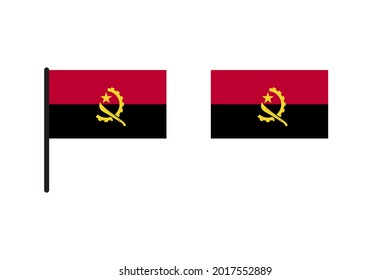 Angola Flag isolated on white background