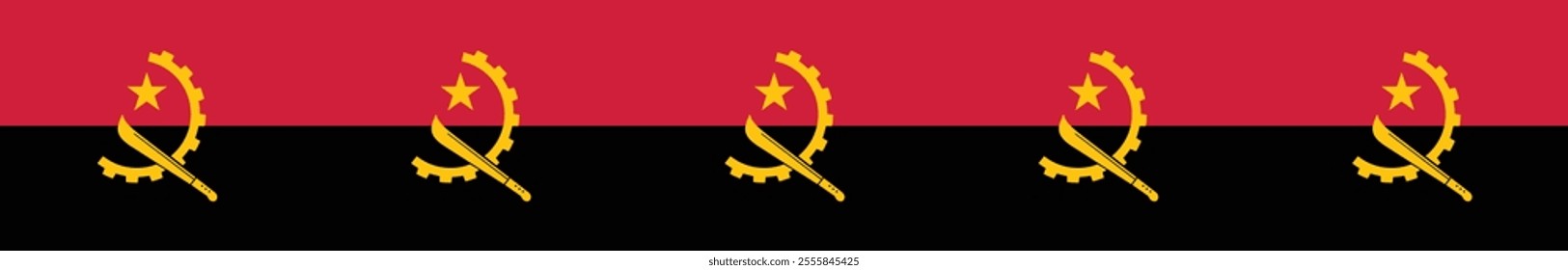 Angola flag long banner digital vector illustration