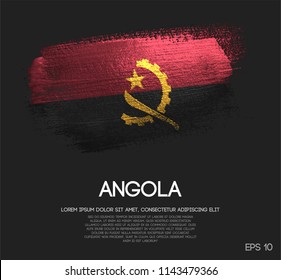 Angola Flag Made of Glitter Sparkle Brush Paint Vector