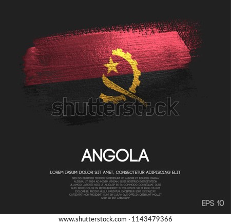 Angola Flag Made of Glitter Sparkle Brush Paint Vector