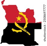 Angola Flag in Map, Angola Map with Flag, Country Map, Angola Map with Flag, Nation Flag Angola