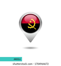 Angola flag map pin vector design template