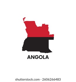 Angola Flag Map Stock Vector.